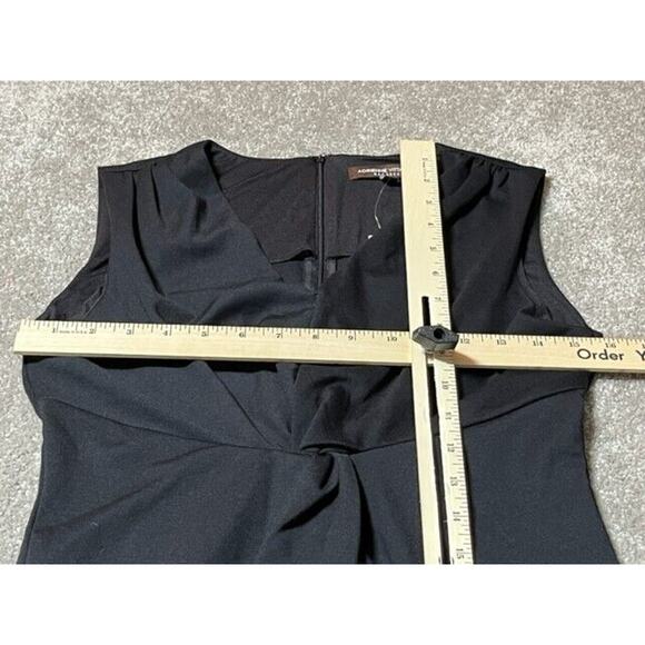 Adrienne Vittadini Dress 8 Petite Sheath Sleeveless Twist Front Ponte Black - Picture 5 of 10